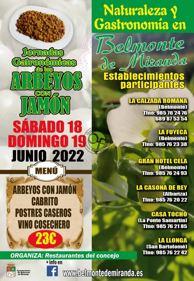 Jornadas Gastronómicas de los Arbeyos con Jamón de Belmonte de Miranda 2022