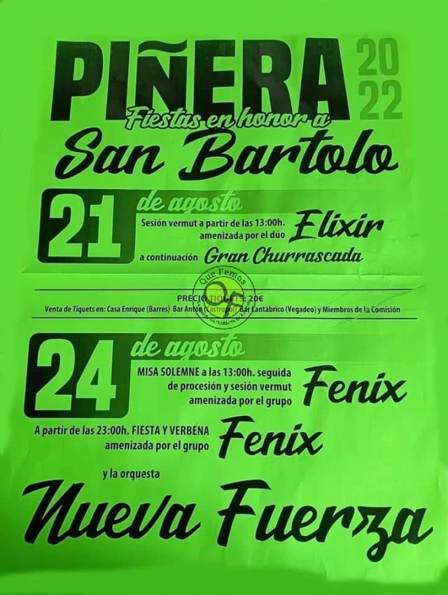 Fiestas de San Bartolo 2022 en Piñera