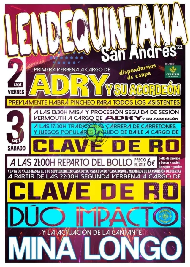 Fiestas de San Andrés 2022 en Llandequintá