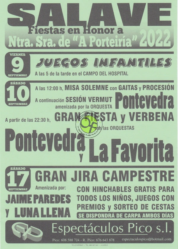 Fiestas de Nuestra Señora de A Porteiría 2022 en Salave