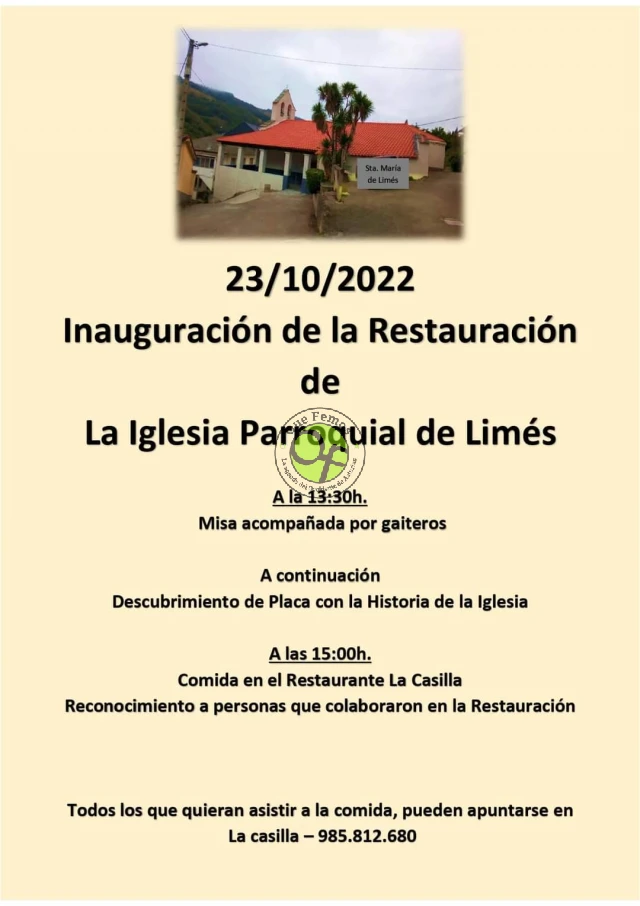 Se inaugura la restauración de la iglesia de Limés