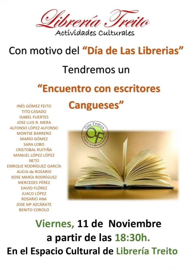 La Librería Treito celebra el Día de las Librerías acogiendo un encuentro con escritores cangueses