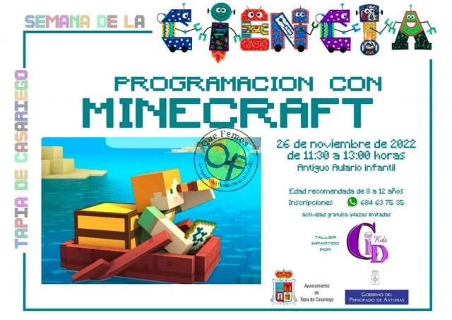Tapia de Casariego celebra la Semana de la Ciencia con un taller de programación con Minecraft