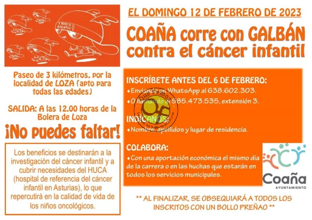 V Carrera Galbán 2023, en Coaña corren contra el cáncer infantil