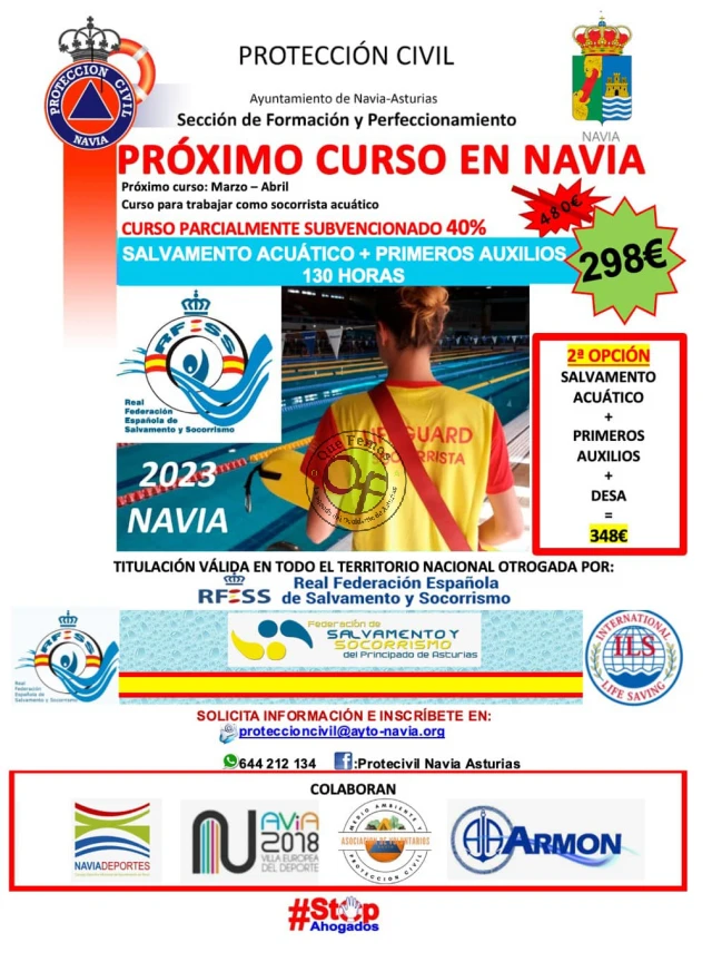 Curso de salvamento acuático y primeros auxilios en Navia