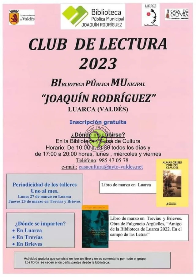 Club de Lectura de la Biblioteca Joaquín Rodríguez de Luarca: mes de marzo