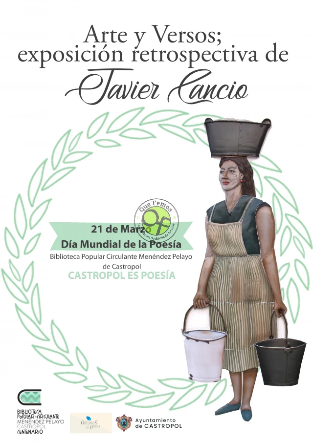 Exposición Arte y Versos de Javier Cancio en Castropol