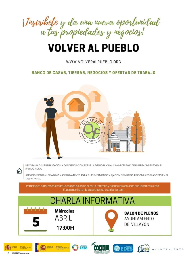 Charla sobre el programa Volver al Pueblo en Villayón