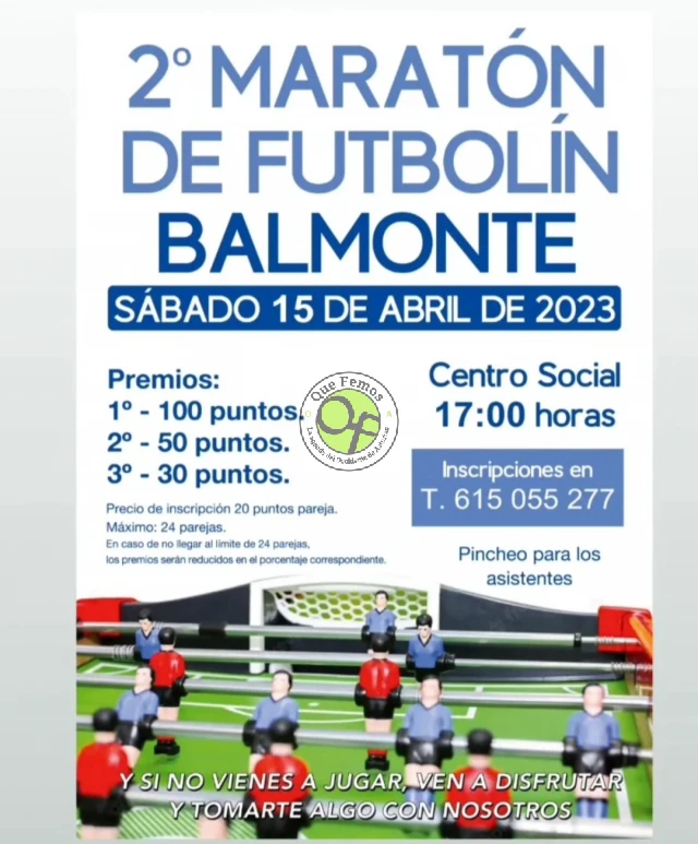 II Maratón de Futbolín en Balmonte 2023