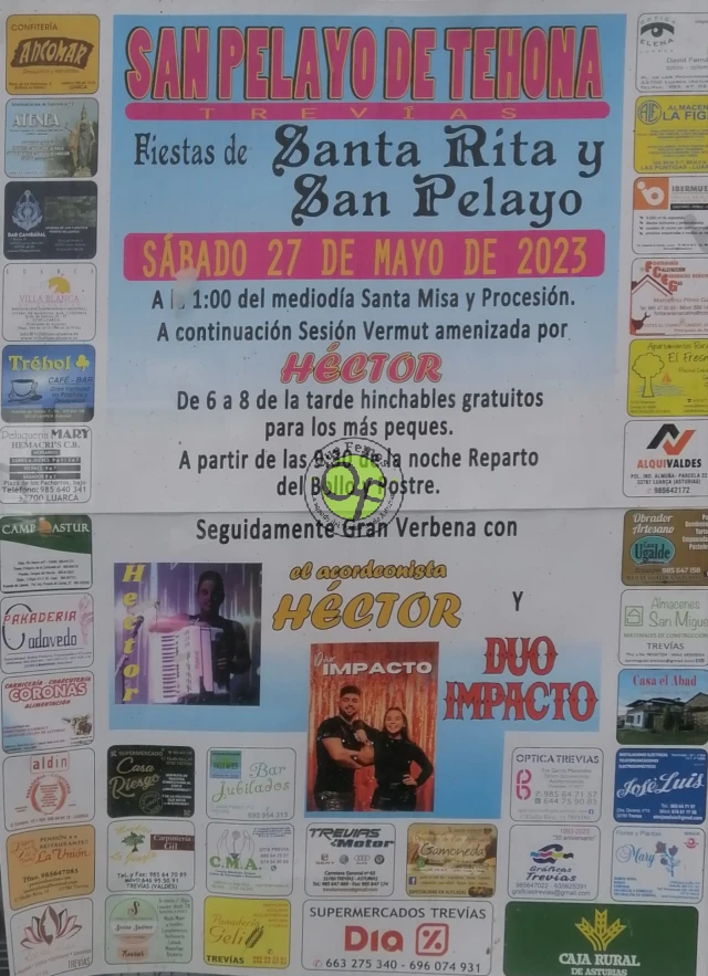 Fiesta de Santa Rita y San Pelayo 2023 en San Pelayo de Tehona