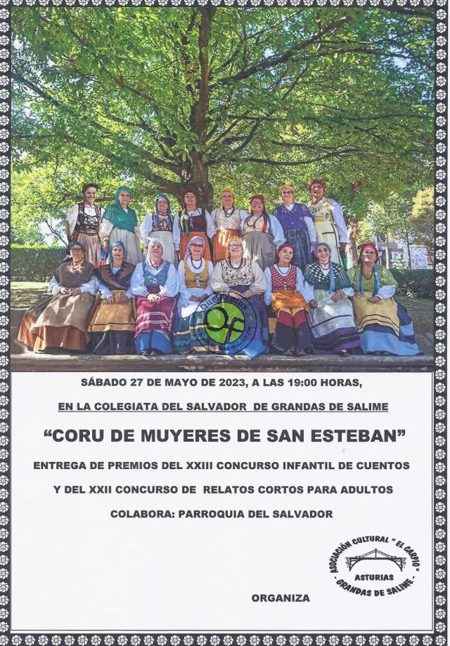 El Coru de Muyeres de San Esteban ameniza la entrega de premios de los concursos literarios de Grandas