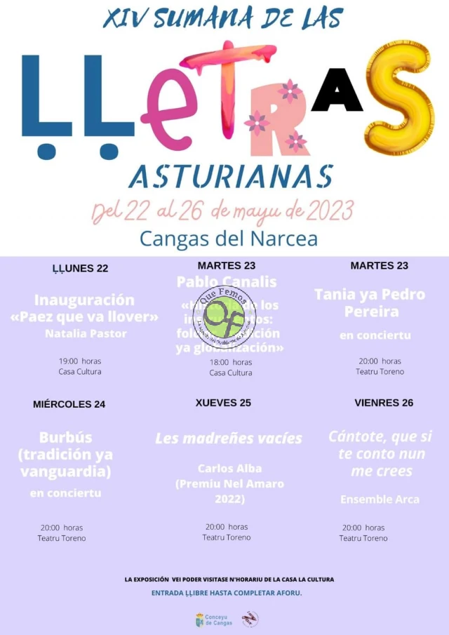 XIV Semana de las Lletras Asturianas 2023 en Cangas del Narcea