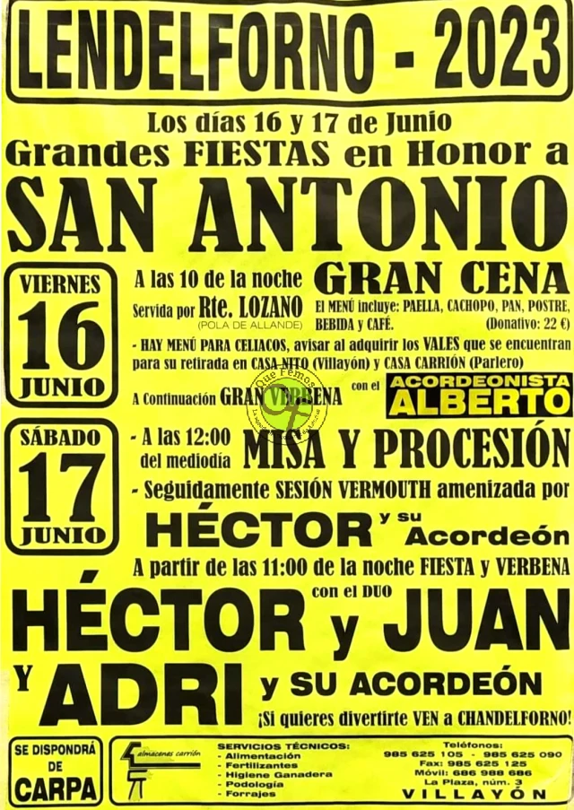 Fiestas de San Antonio 2023 en Lendelforno