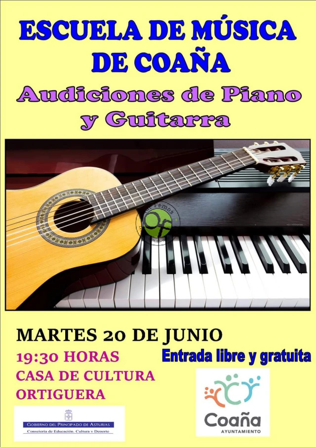 Escuela de Música de Coaña: audiciones de piano y guitarra