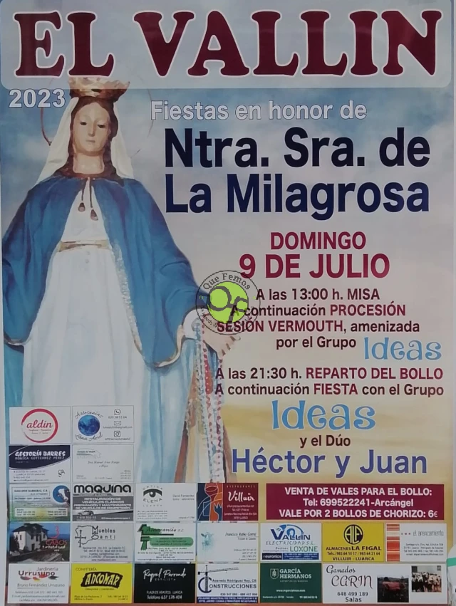 Fiestas de Nuestra Señora de La Milagrosa 2023 en El Vallín