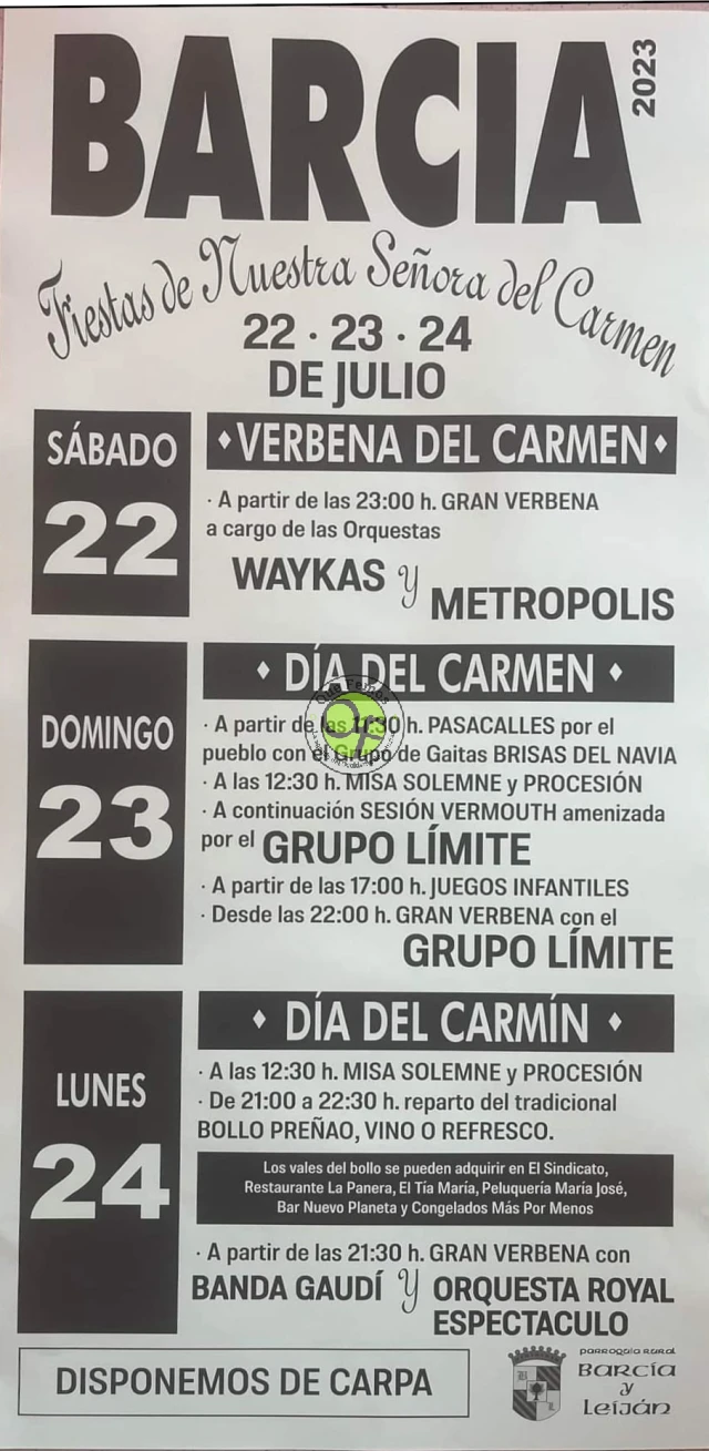 Fiestas del Carmen 2023 en Barcia