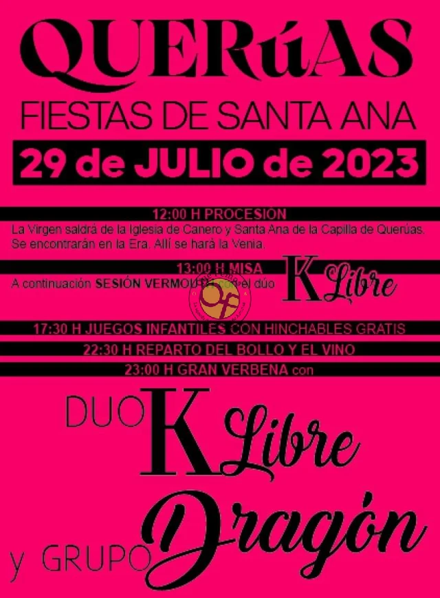 Fiestas de Santa Ana 2023 en Querúas