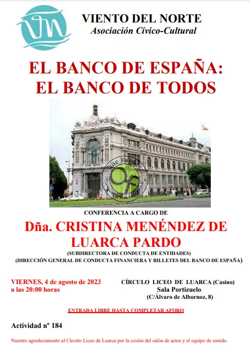 Conferencia sobre el Banco de España en Luarca