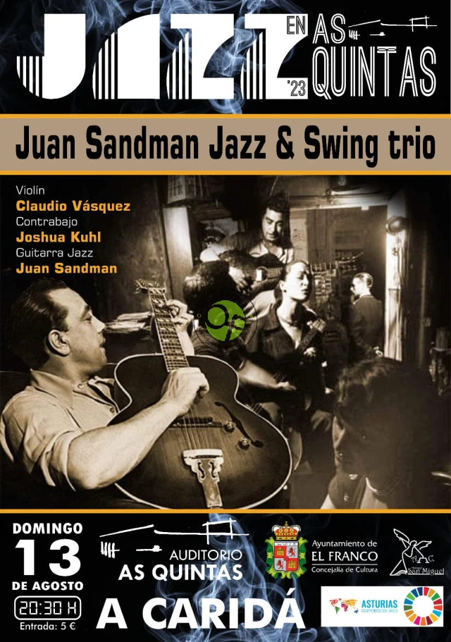 Juan Sandman Jazz & Swing Trío en concierto, en As Quintas