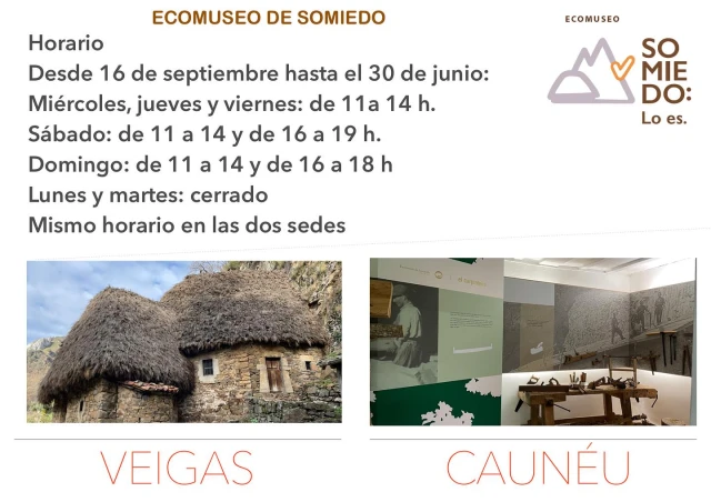 Ecomuseo de Somiedo: horario de invierno 2023-2024
