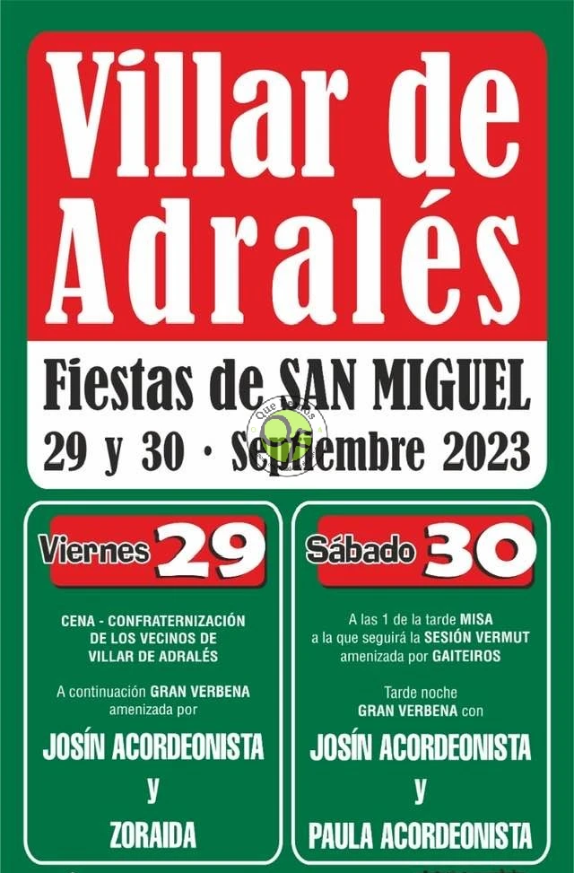 Fiestas de San Miguel 2023 en Villar de Adralés