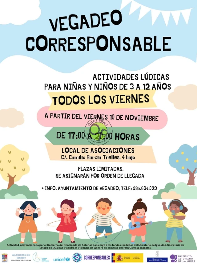 Vegadeo Corresponsable ameniza las tardes del viernes a los más pequeños