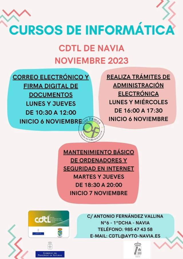 Cursos en el CDTL de Navia: mes de noviembre
