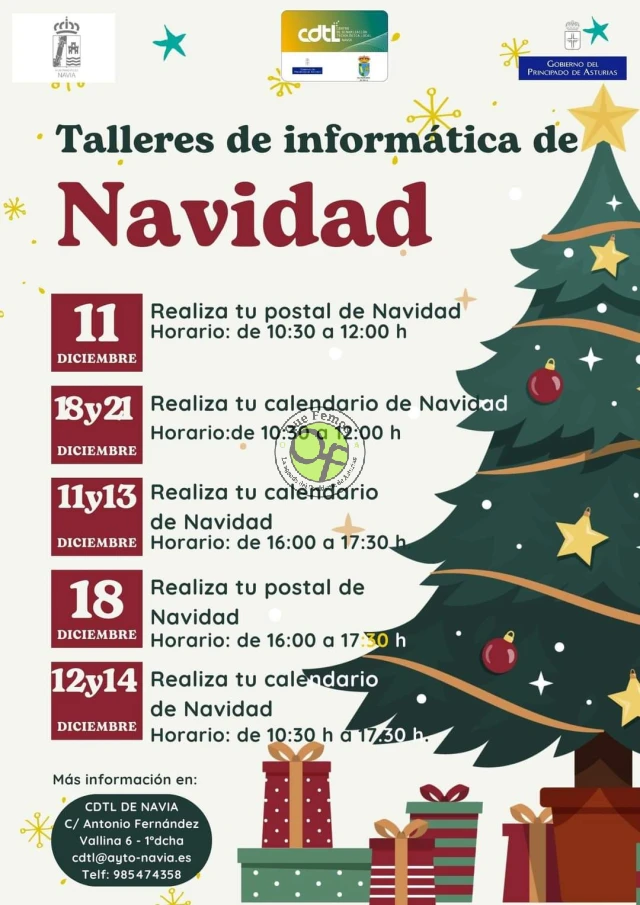 Talleres de informática de Navidad en el CDTL de Navia