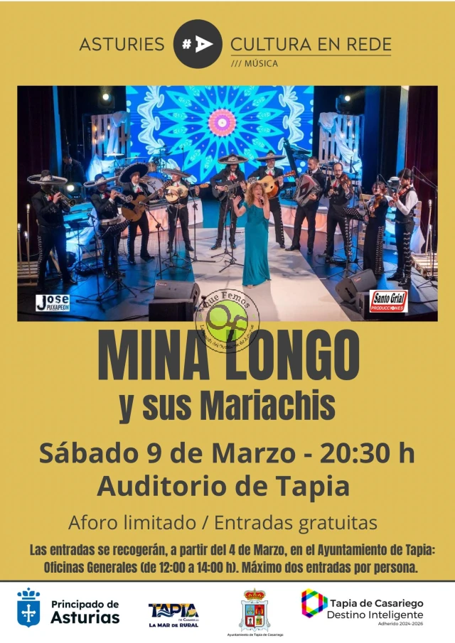 Mina Longo y sus Mariachis protagonizan un concierto en Tapia