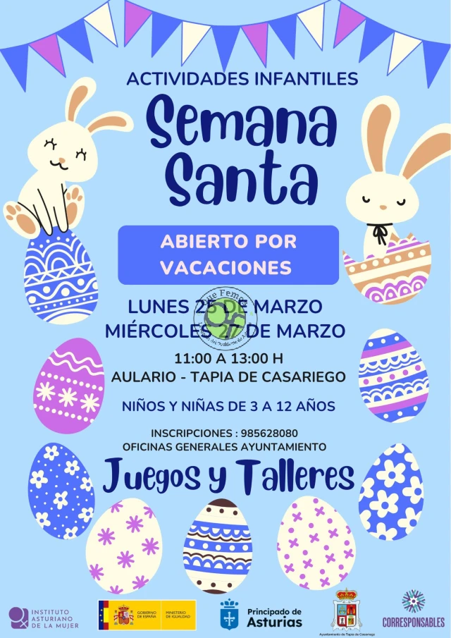 Talleres infantiles en Tapia de Casariego por la Semana Santa 2024