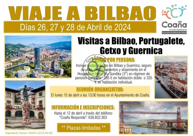 Coaña viaja a Bilbao, Portugalete, Getxo y Gernika