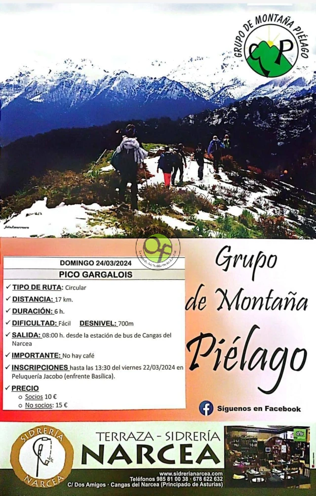 Grupo de Montaña Piélago de Cangas: Ruta al Pico Gargalois