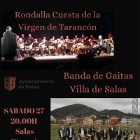 Banda de Gaitas Villa de Salas y Rondalla Cuesta de la Virgen de Tarancón, protagonizan un gran encuentro musical en Salas