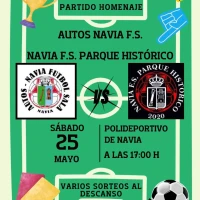 Tarde de homenaje y fútbol en Navia, con el partido que enfrenta al Autos Navia F.S. con el Navia F.S. Parque Histórico