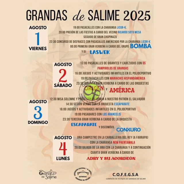 Fiestas de Grandas de Salime 2025