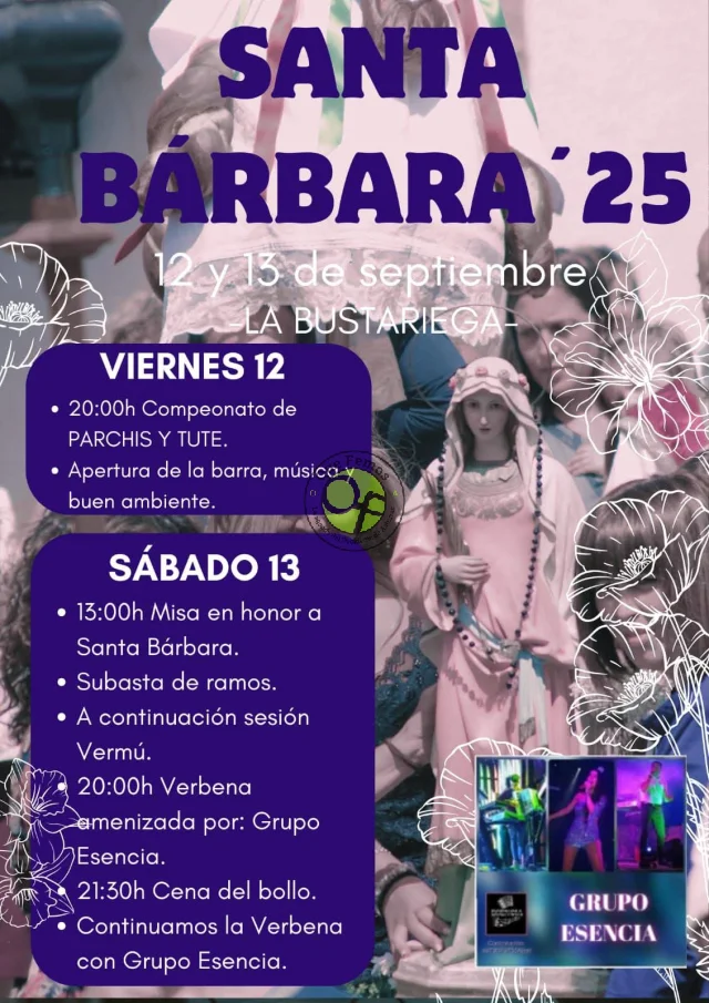 Fiestas de Santa Bárbara 2025 en La Bustariega