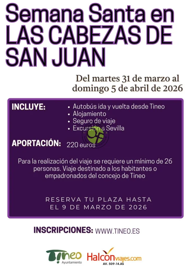 Durante la Semana Santa Tineo viajará a Las Cabezas de San Juan
