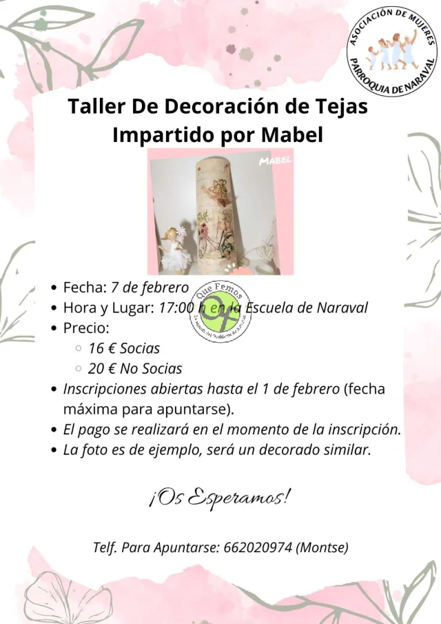 Taller de decoración de tejas en Naraval
