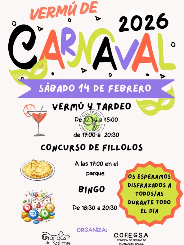 En Grandas de Salime celebran el Carnaval 2026 con vermú y tardeo