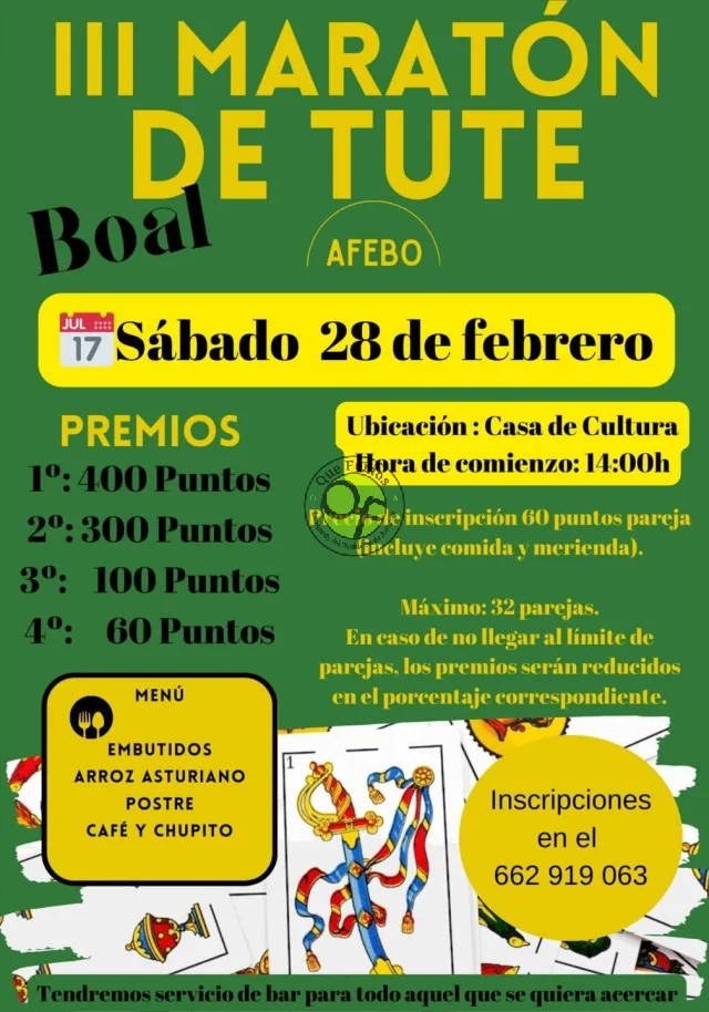 III Maratón de Tute en Boal