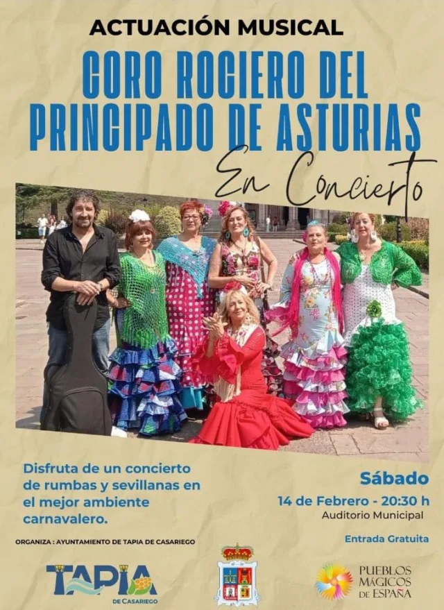 Tapia vibrará al son del ritmo carnavalero del Coro Rociero del Principado de Asturias