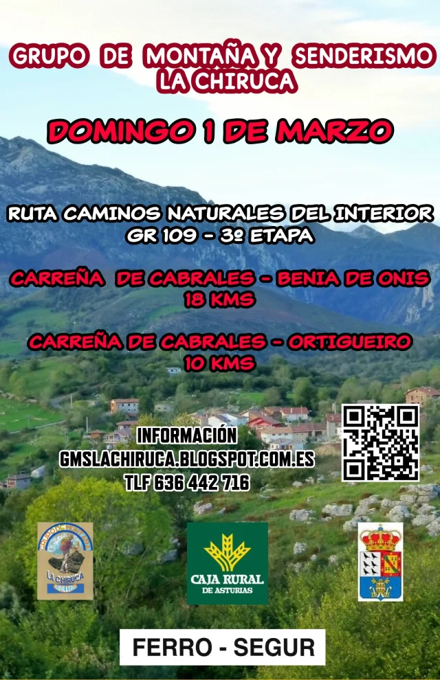 Grupo de Montaña La Chiruca recorre la tercera etapa de los Caminos Naturales del Interior