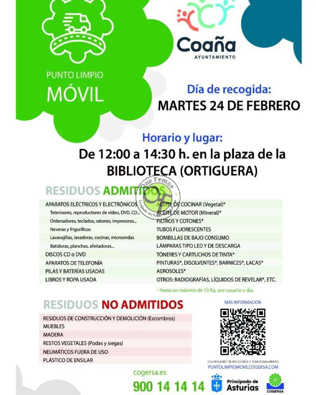 El Punto Limpio Móvil de Cogersa visita el concejo de Coaña