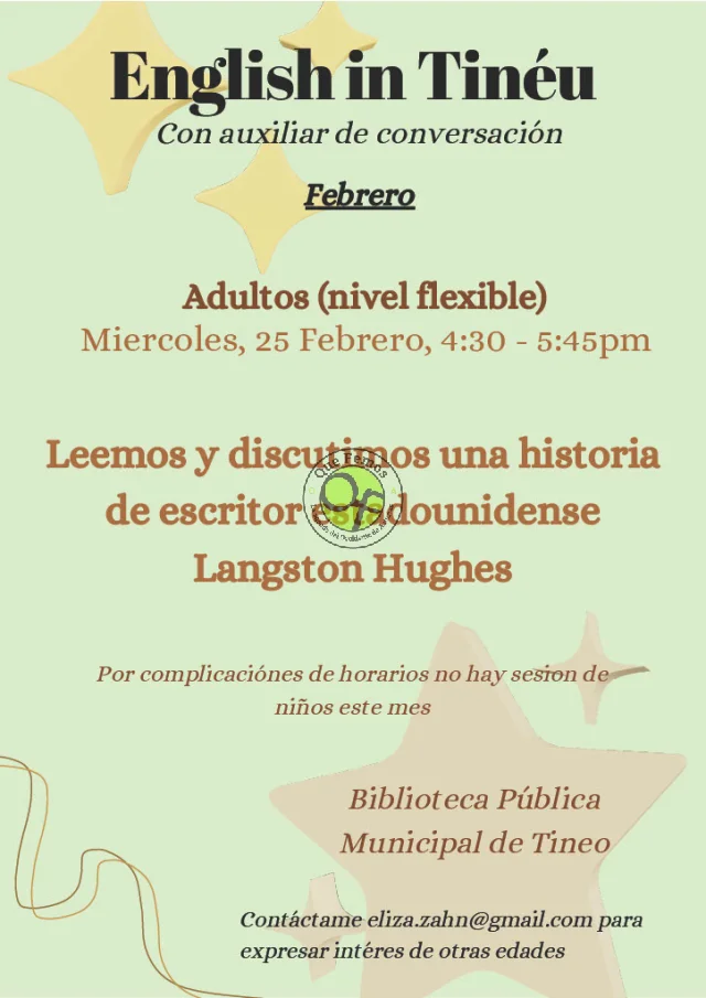 English in Tinéu vuelve mañana miércoles