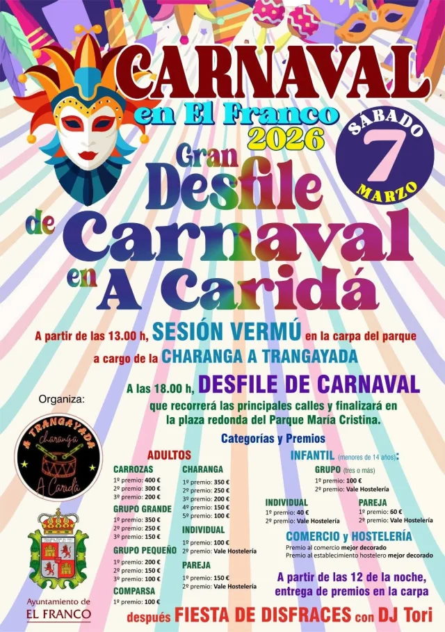 Desfile de Carnaval 2026 en A Caridá