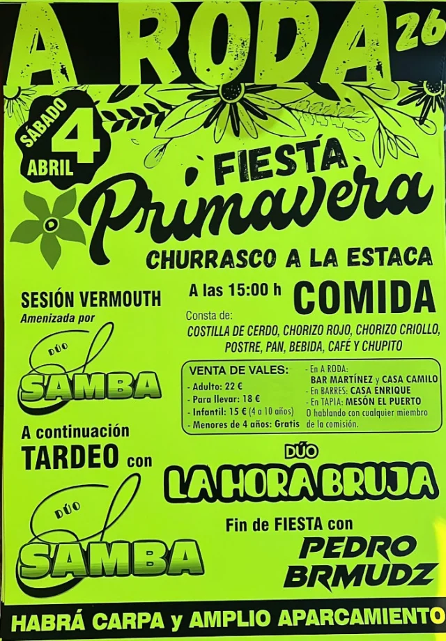 Fiesta de la Primavera 2026 en A Roda