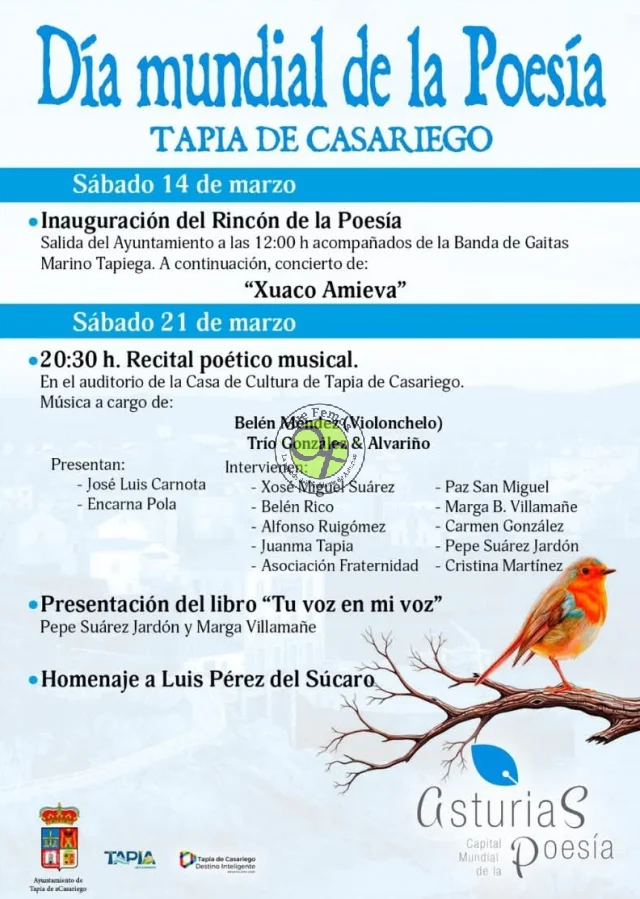 Tapia se suma a la celebración del Día Mundial de la Poesía 2026