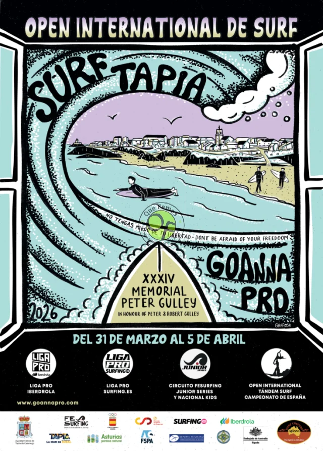 Vuelve el surf a Tapia con el 34 Memorial Peter Gulley Goanna Pro 2026