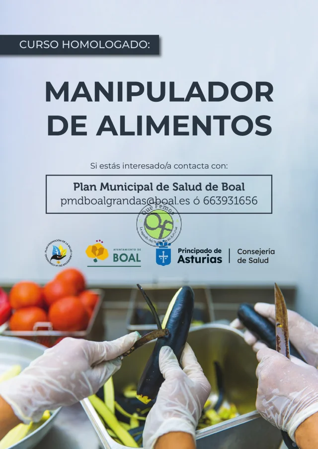 Curso de manipulador de alimentos en Boal