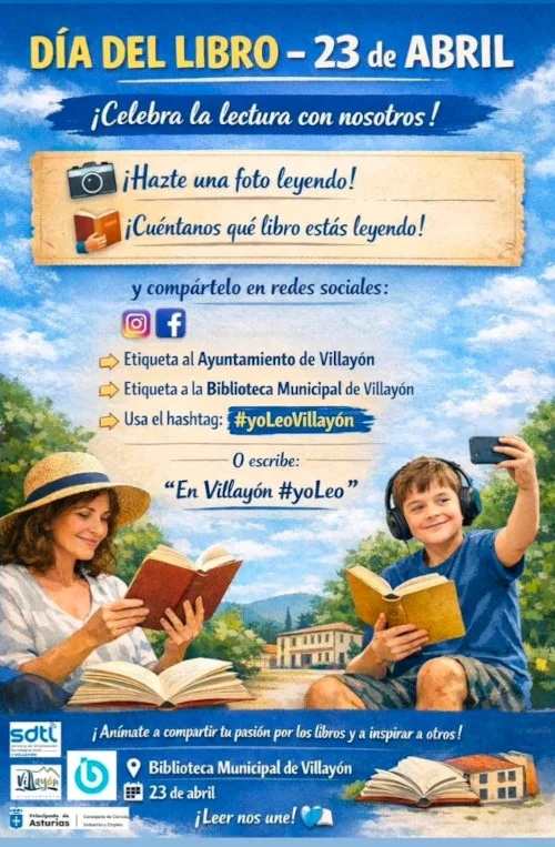 La Biblioteca de Villayón invita a compartir la lectura en redes sociales